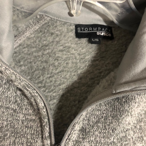 NWT Sun Ice Long sleeve zip fleece top heathered grey Large - Picture 2 of 3